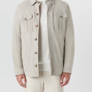 Bugatchi Men's Suede Shirt Jacket Beige sz Large - Winter 2022 - $899